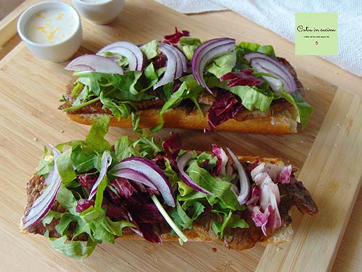 sándwich con carne y lechuga paso 2