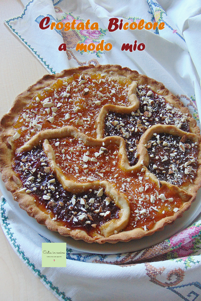 tarta bicolor a mi manera con granella