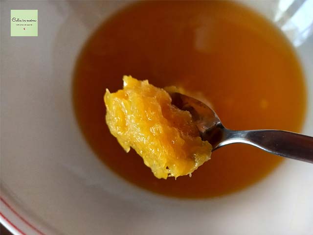 agregar también la pulpa de la naranja