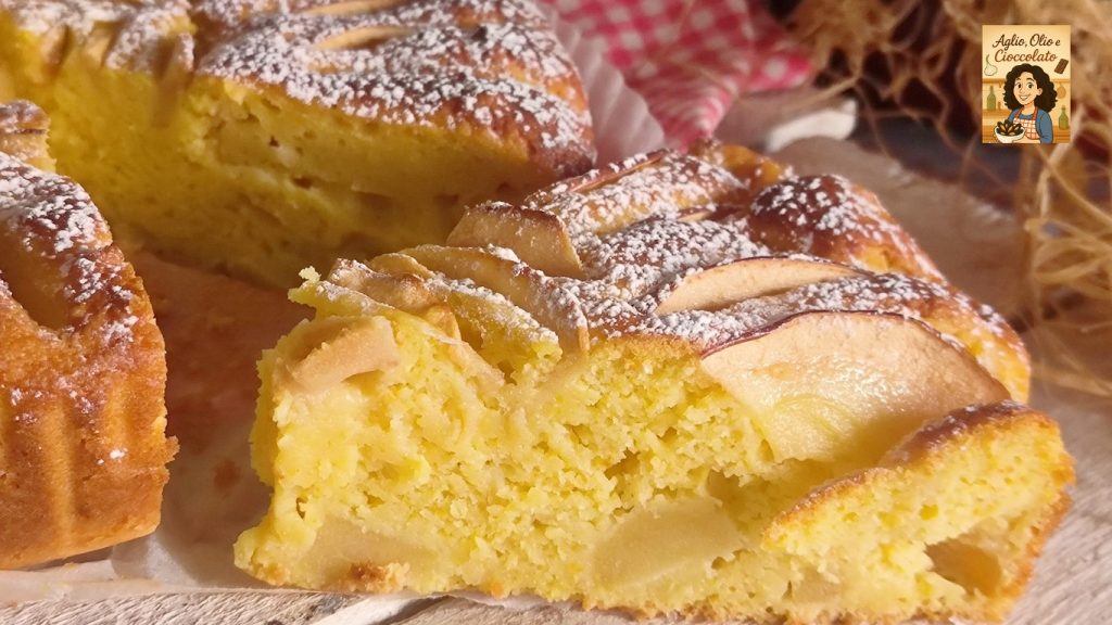 tarta de manzanas trituradas esponjosa y genuina