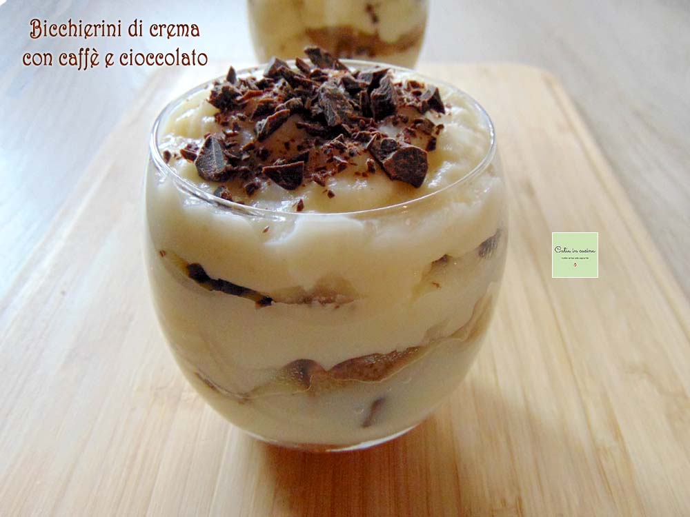 Vasitos de crema de café y chocolate