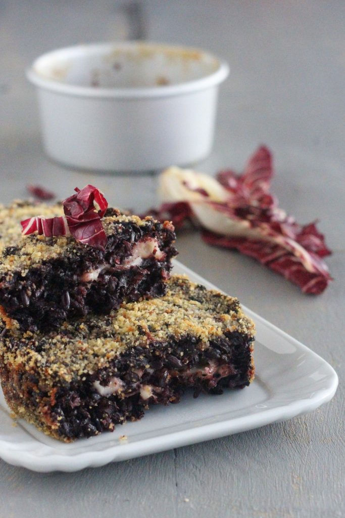 Pastel de arroz con radicchio y provolone