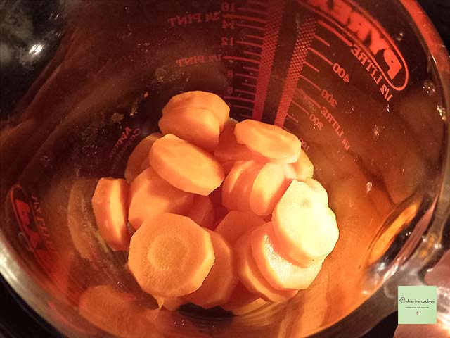 zanahorias cocidas en el microondas