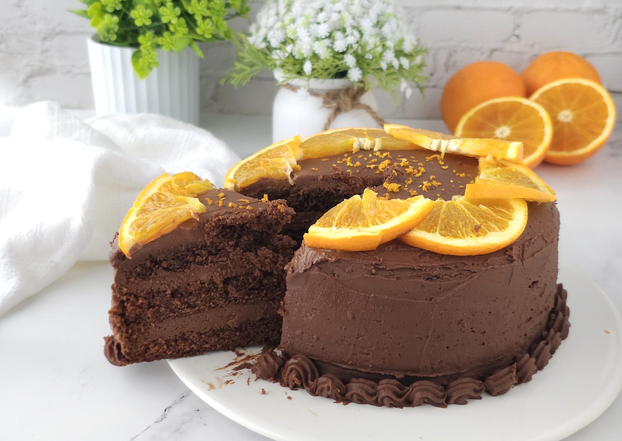 Tarta de chocolate y naranja