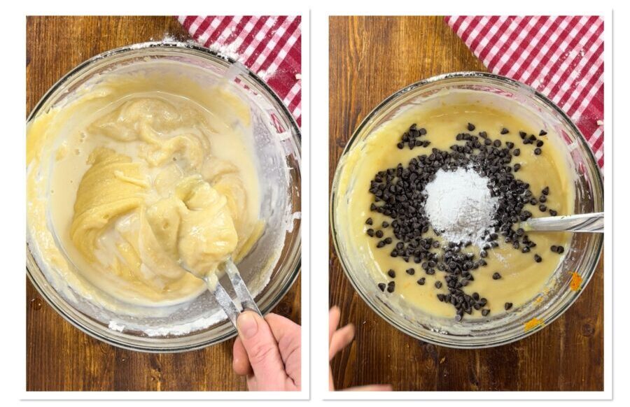 bizcocho con ricotta y gotas de chocolate