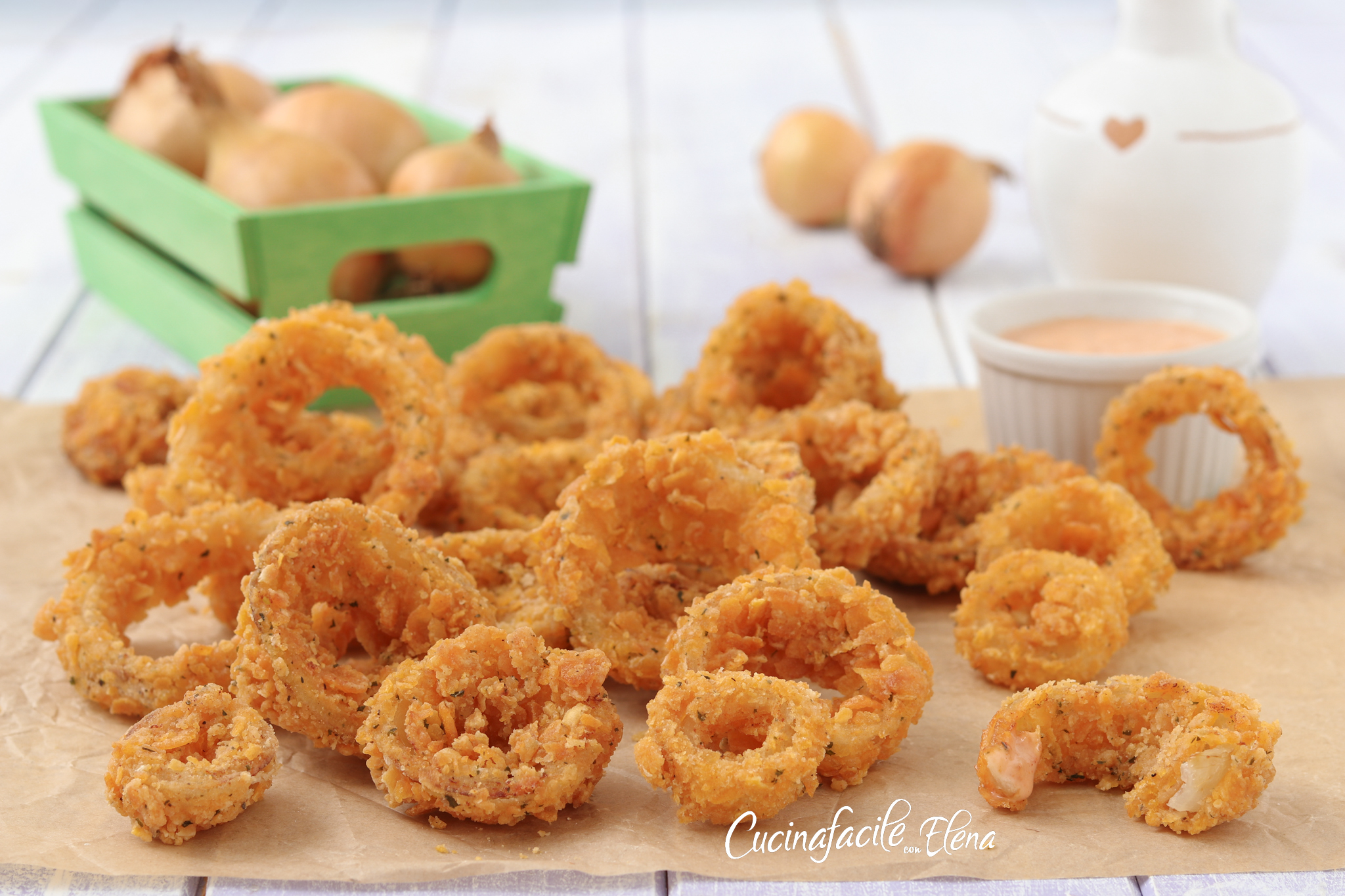 Aros de cebolla crujientes (fritos, al horno y en freidora de aire)