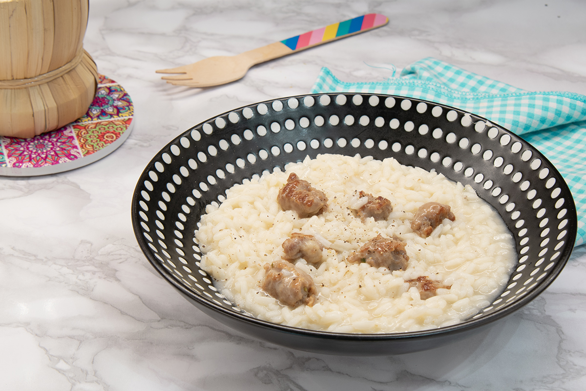 Risotto con salchicha