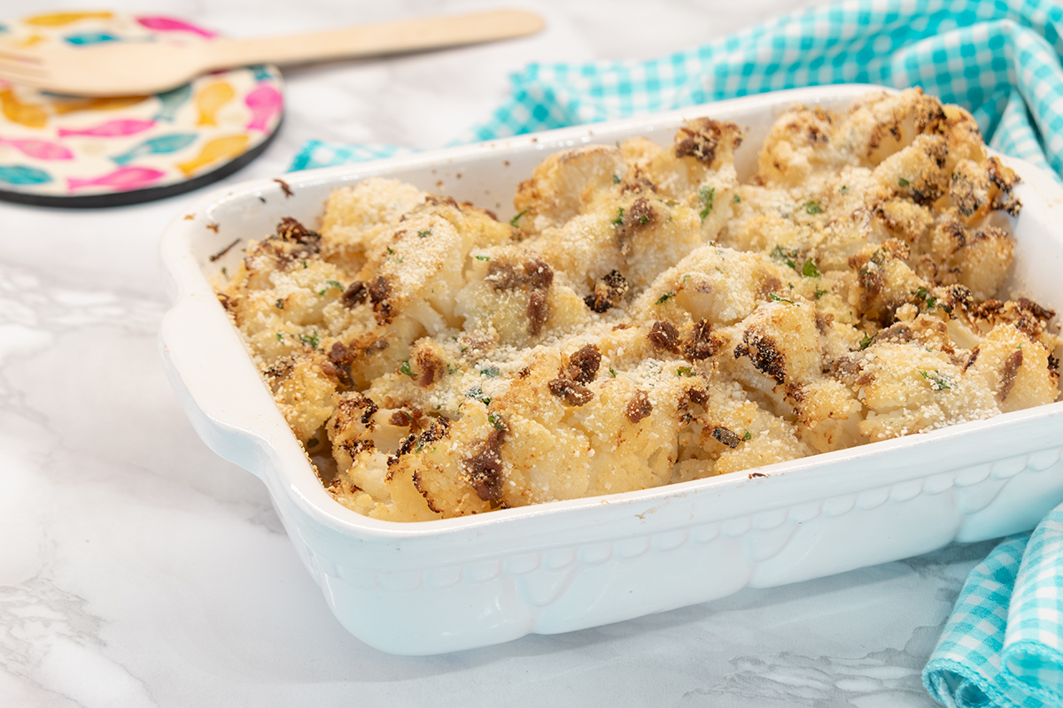 Coliflor gratinada con anchoas