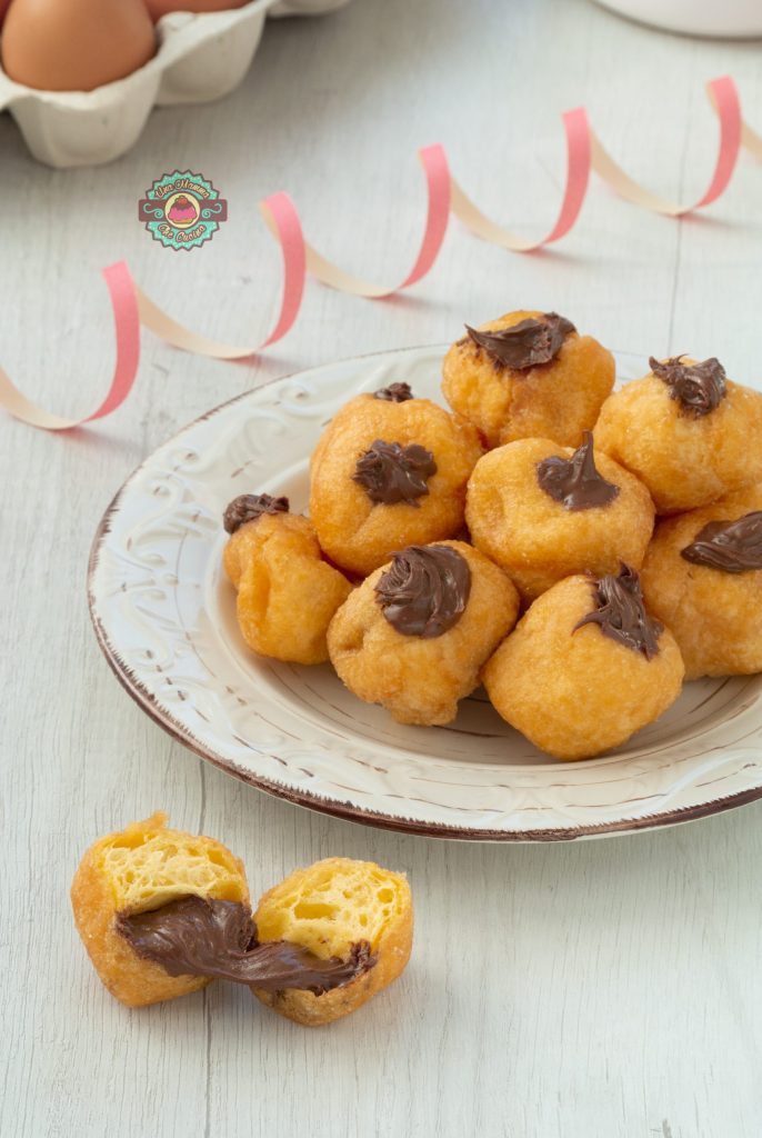 Tortelli de carnaval rellenos de Nutella