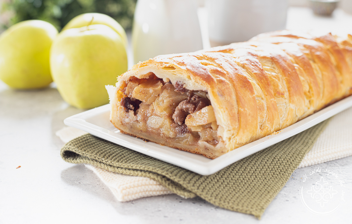 Strudel de manzana con masa de hojaldre rápida