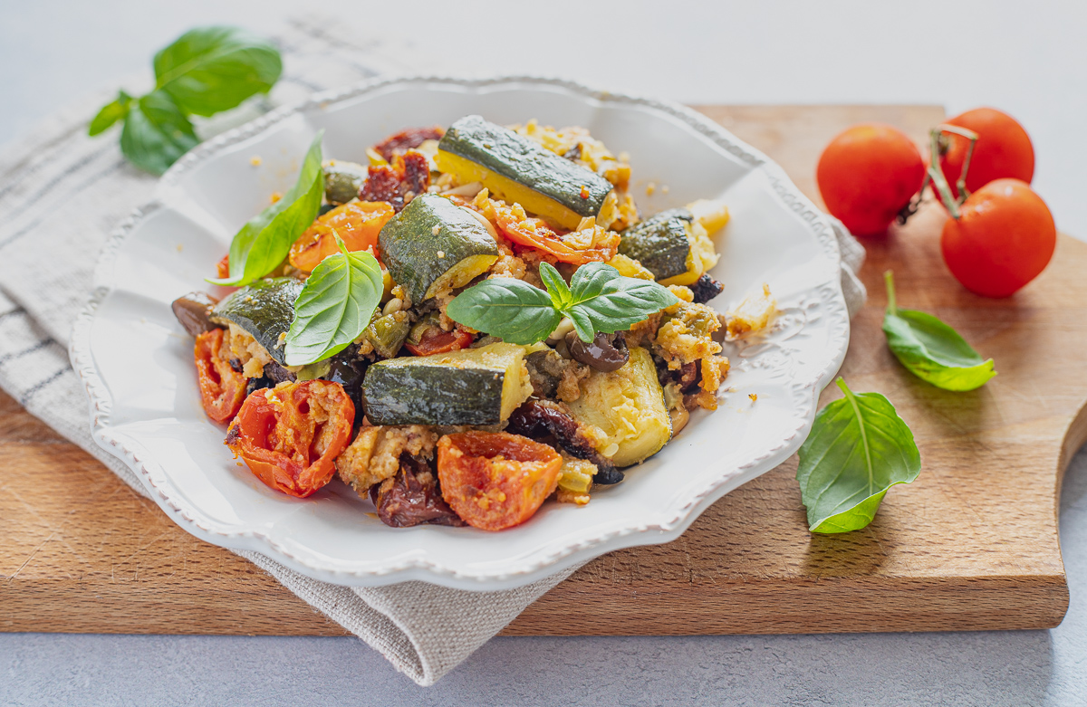 Calabacines gratinados a la mediterránea