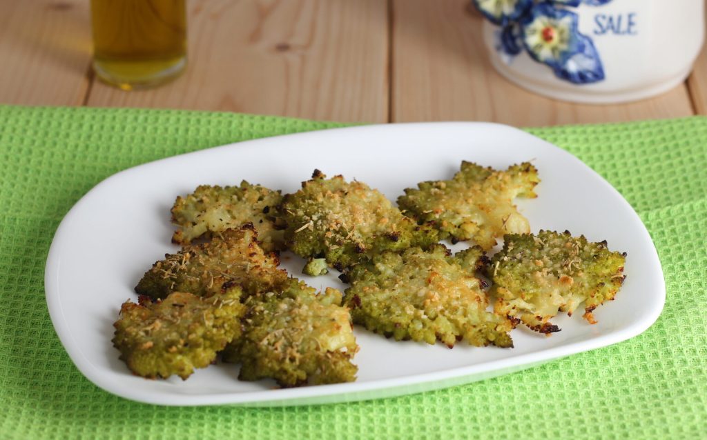 broccolo romanesco aplastado al horno