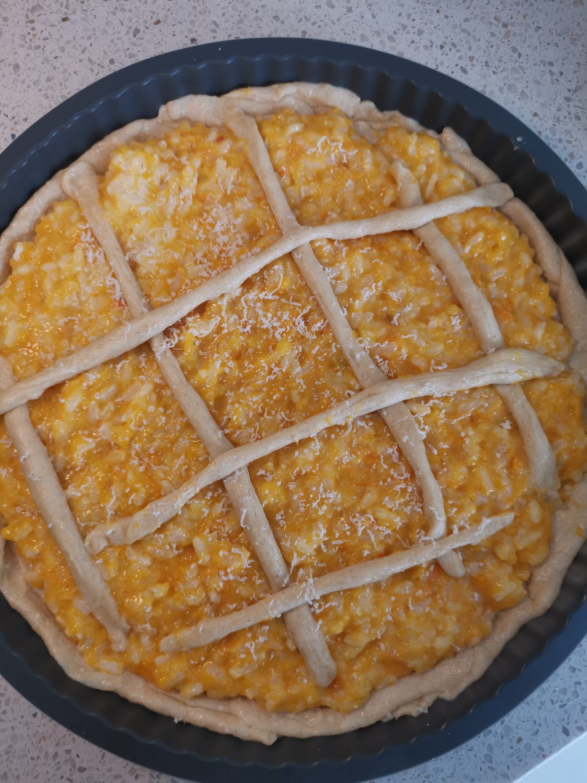 Tarta de arroz otoñal