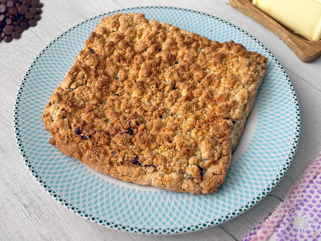 Crumble de ricotta y chocolate en freidora de aire