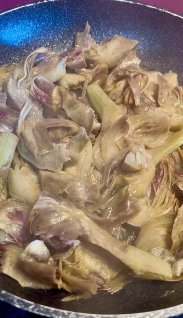 alcachofas salteadas a la sartén listas