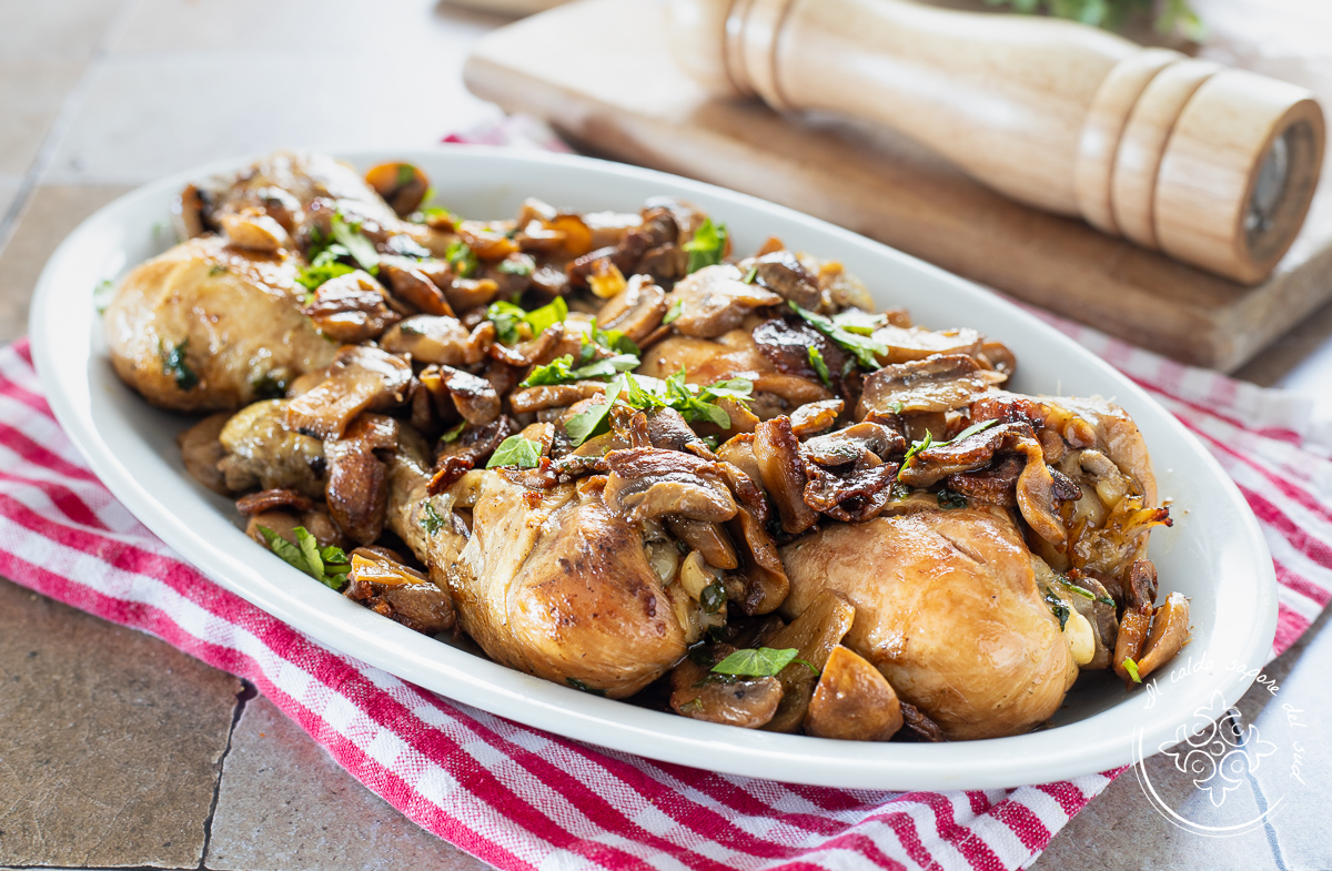 Pollo con champiñones