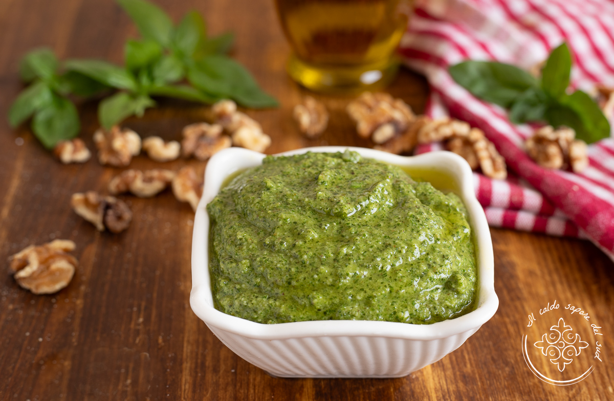 Pesto de albahaca y nueces