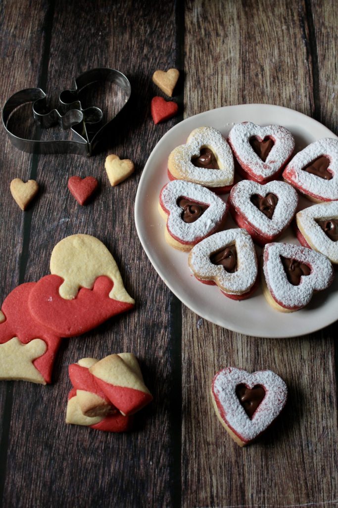 galletas de masa quebrada bicolor sin reposo rellenas