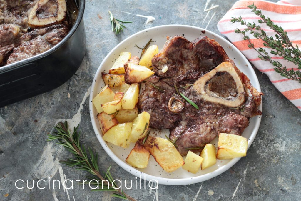 Osobuco de ternera en freidora de aire con patatas