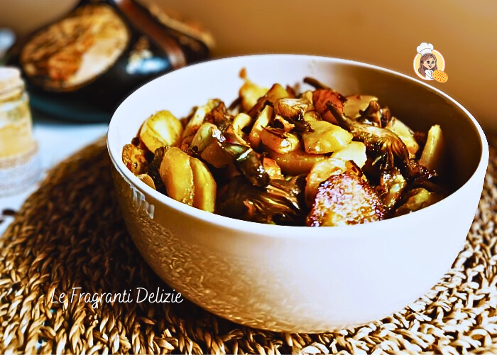 Patatas y alcachofas a la sartén