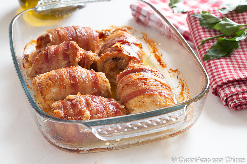 Rollitos de pollo con bacon