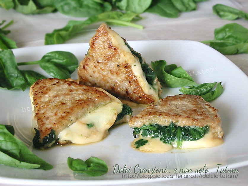 Sándwiches de carne con scamorza y espinacas