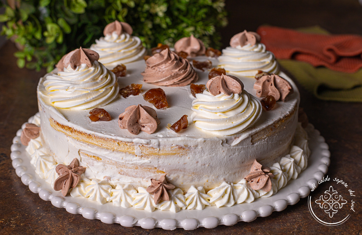 Tarta otoñal de marron glacé