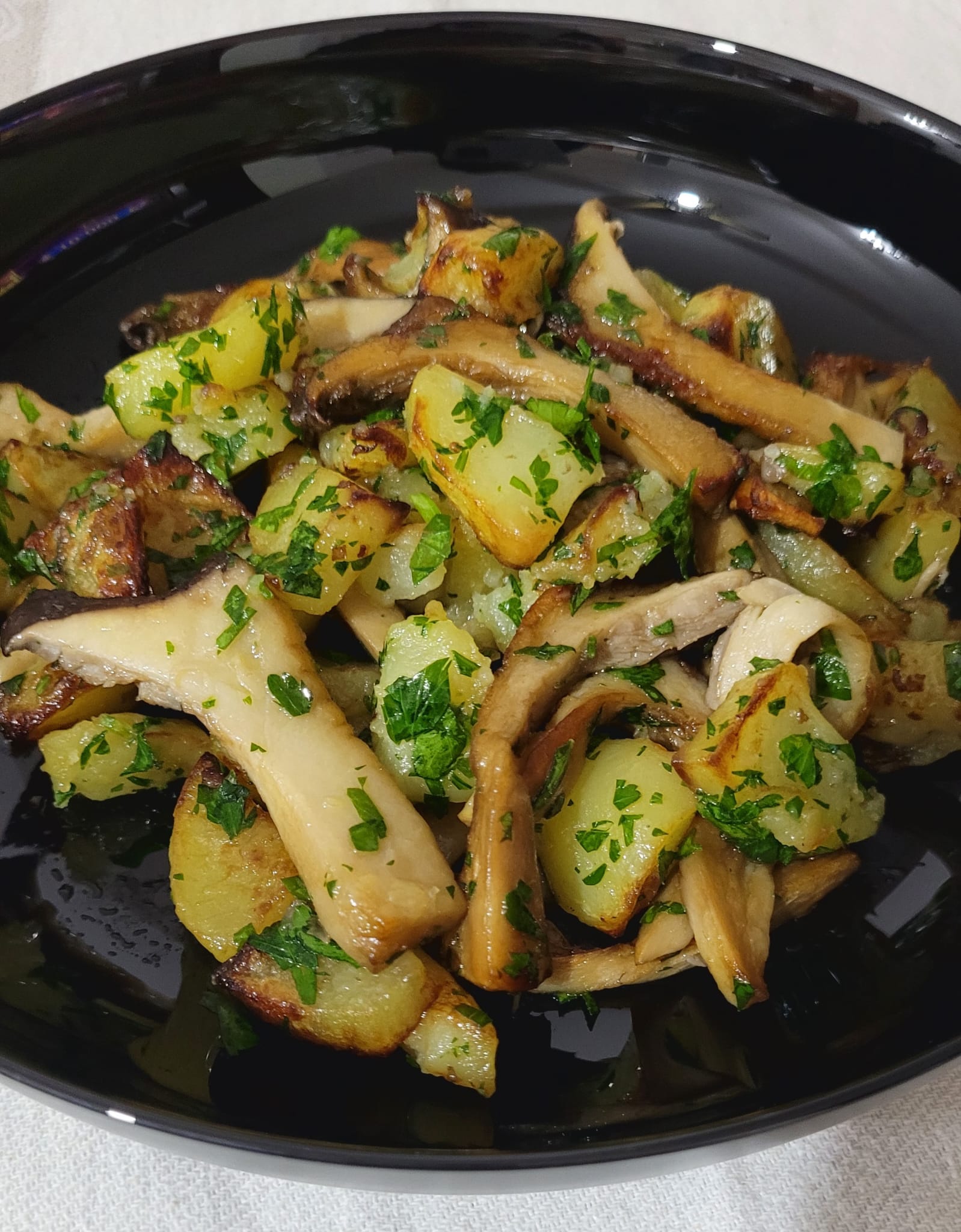 Setas Cardoncelli y Patatas en Freidora de Aire