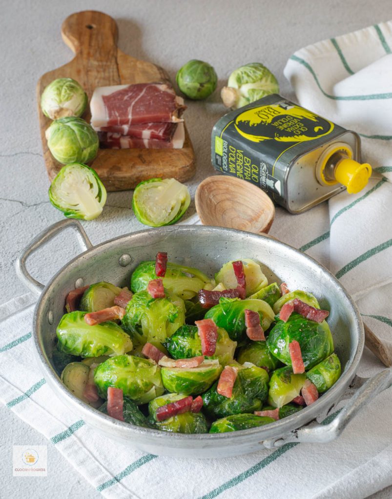 coles de Bruselas y speck