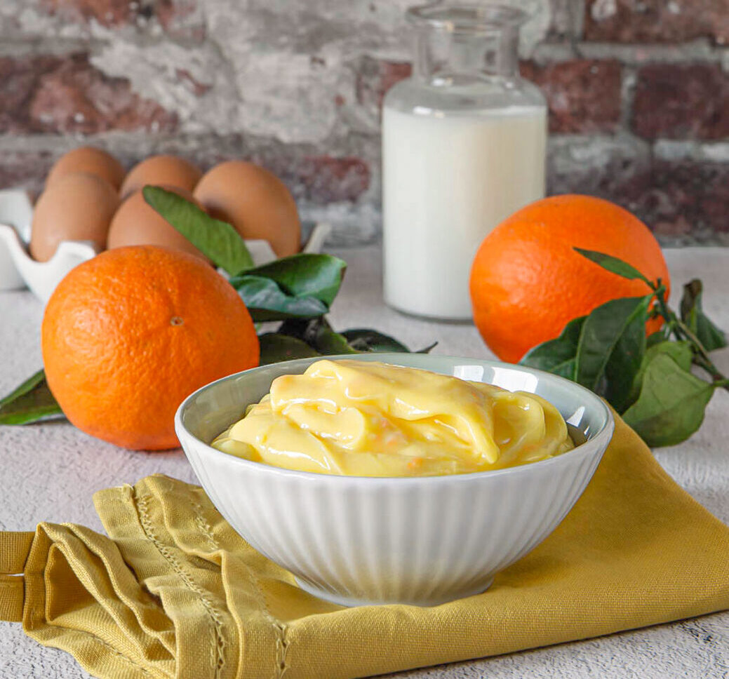 Crema pastelera de naranja