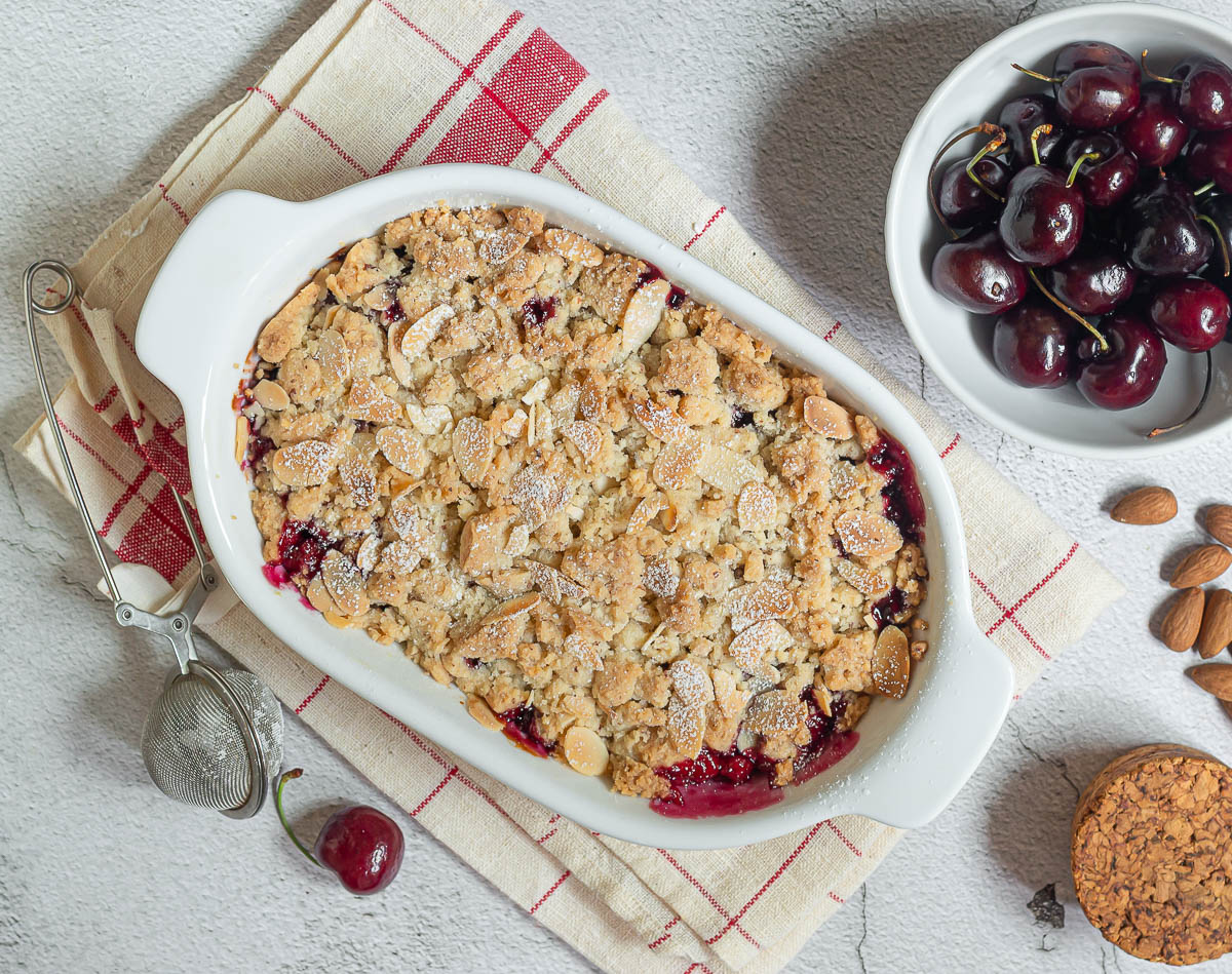 Crumble de cerezas