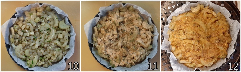 d. gratinar el hinojo a la ligur en el horno con pan rallado