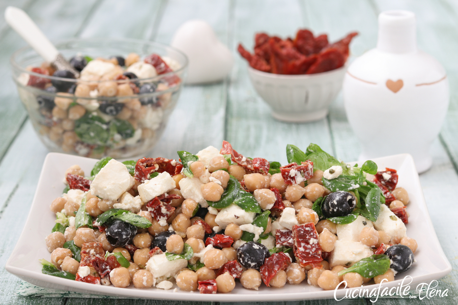 Ensalada de garbanzos y feta