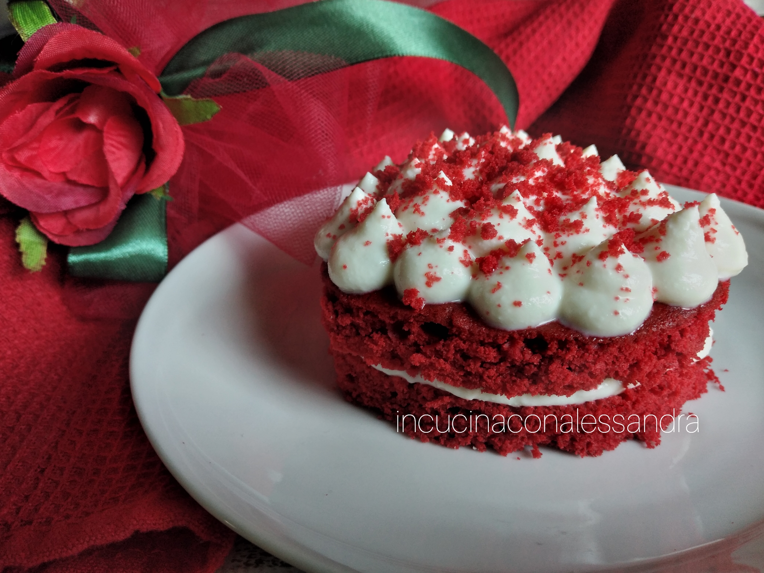 Red velvet corazón San Valentín individual