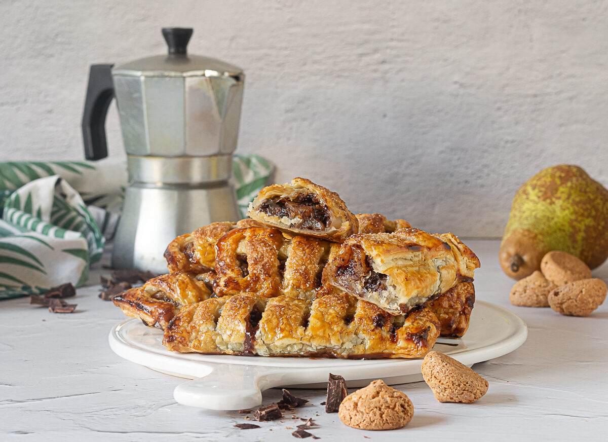 Mini strudel de peras y chocolate