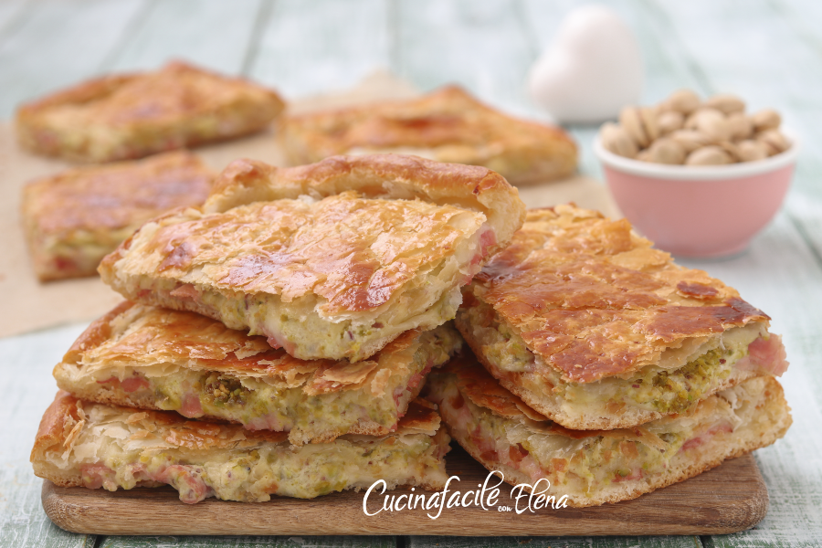 Pizza parisina con pistacho y mortadela