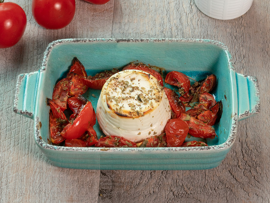 Ricotta con tomatitos en freidora de aire