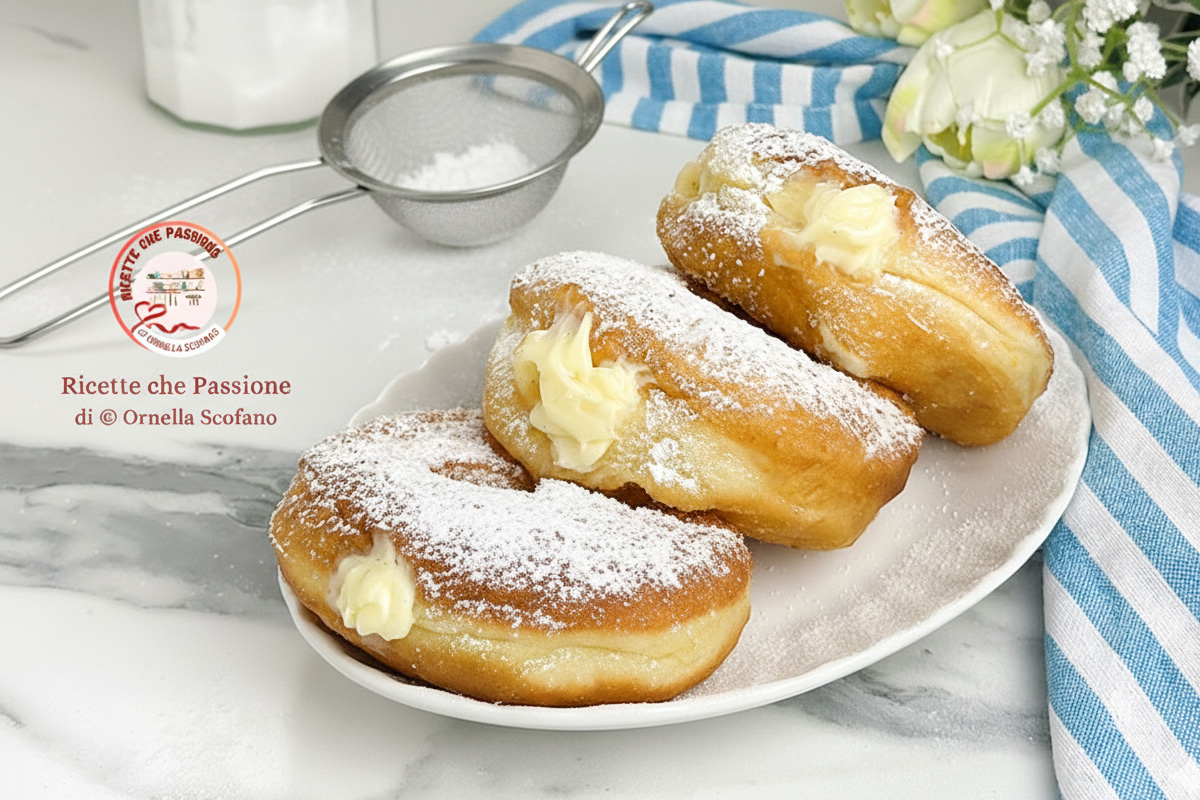 Rosquillas con crema como en pastelería, suavísimas