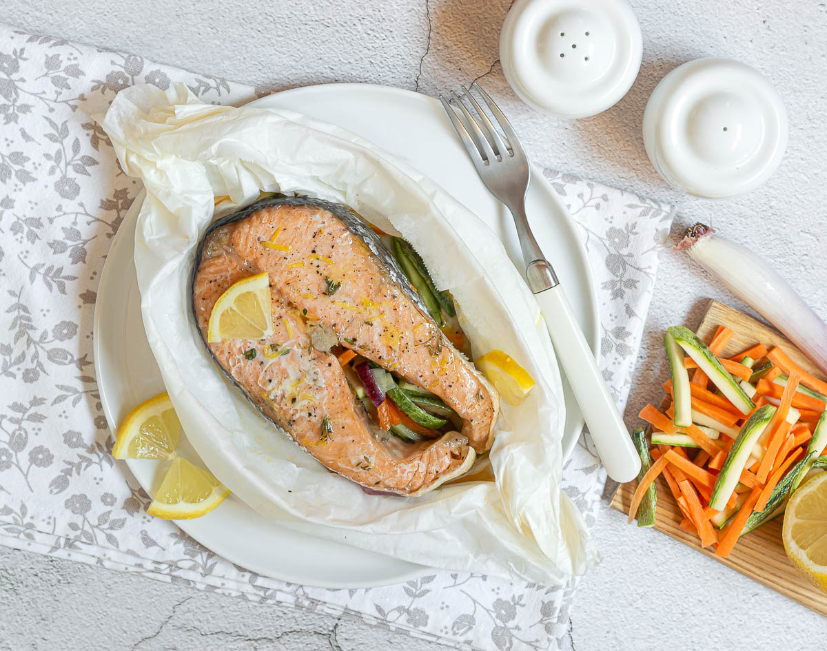 Salmón en papillote