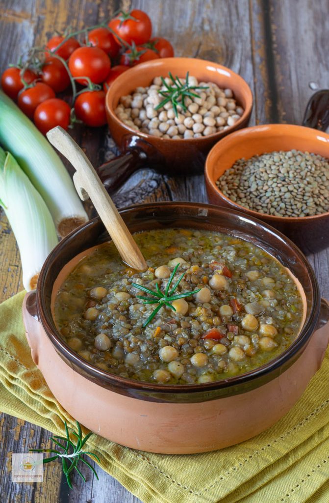 sopa de quinoa lentejas y garbanzos