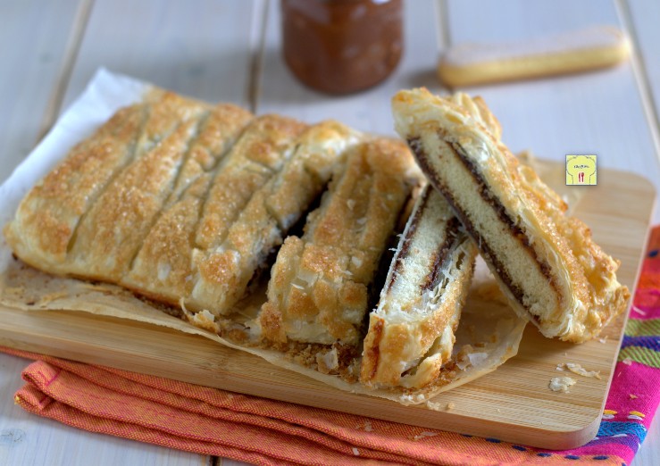 Strudel de bizcochos de soletilla y nutella