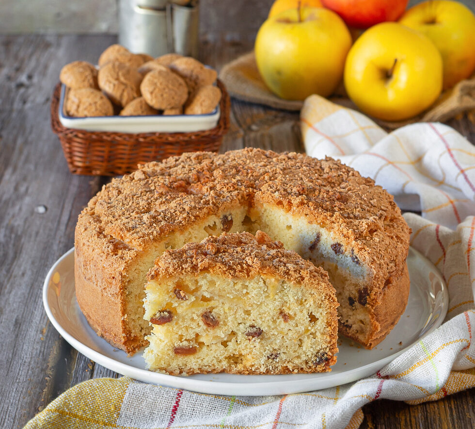 tarta de manzana y pasas
