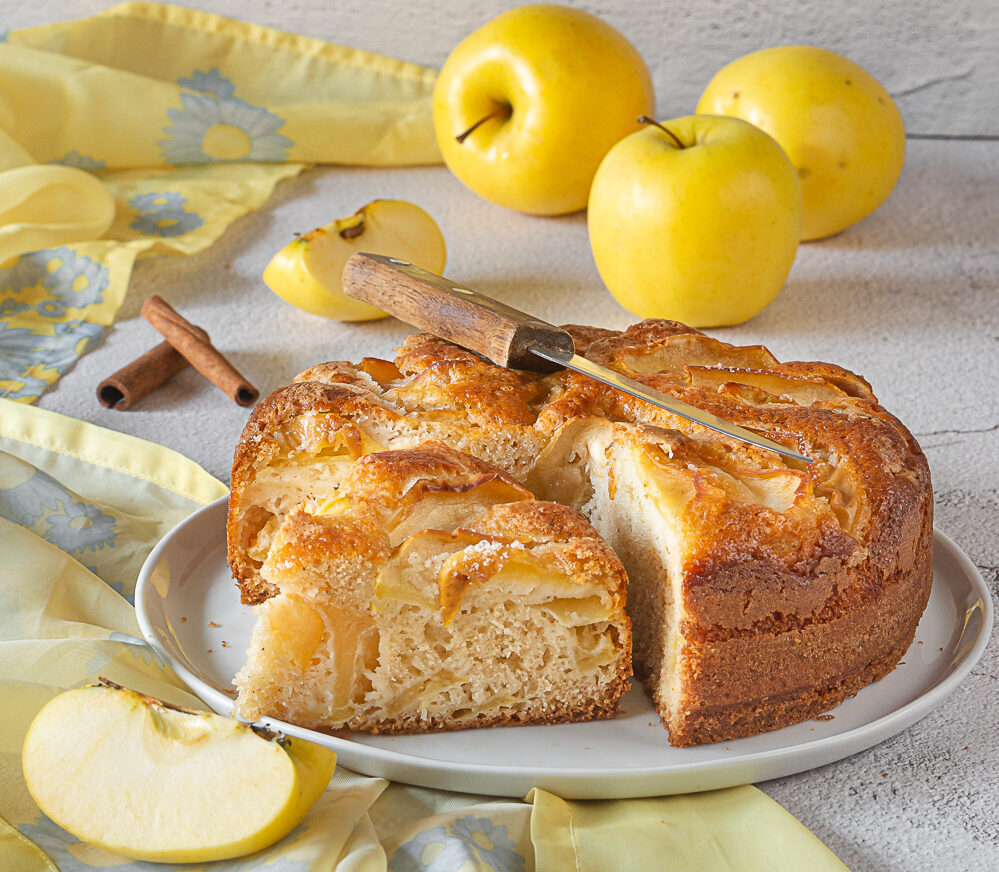 Tarta de manzana y yogur sin mantequilla