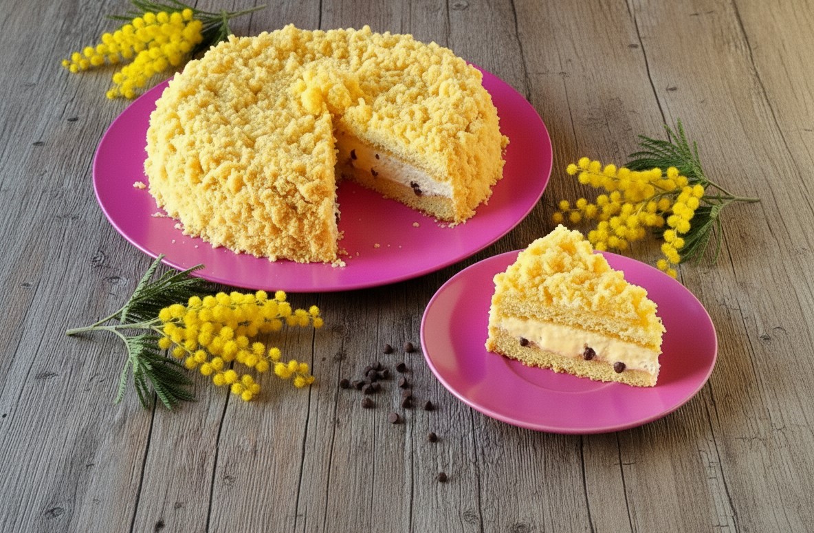 Tarta Mimosa con Crema Pastelera y Chocolate: la versión delicada y refinada de un postre clásico.