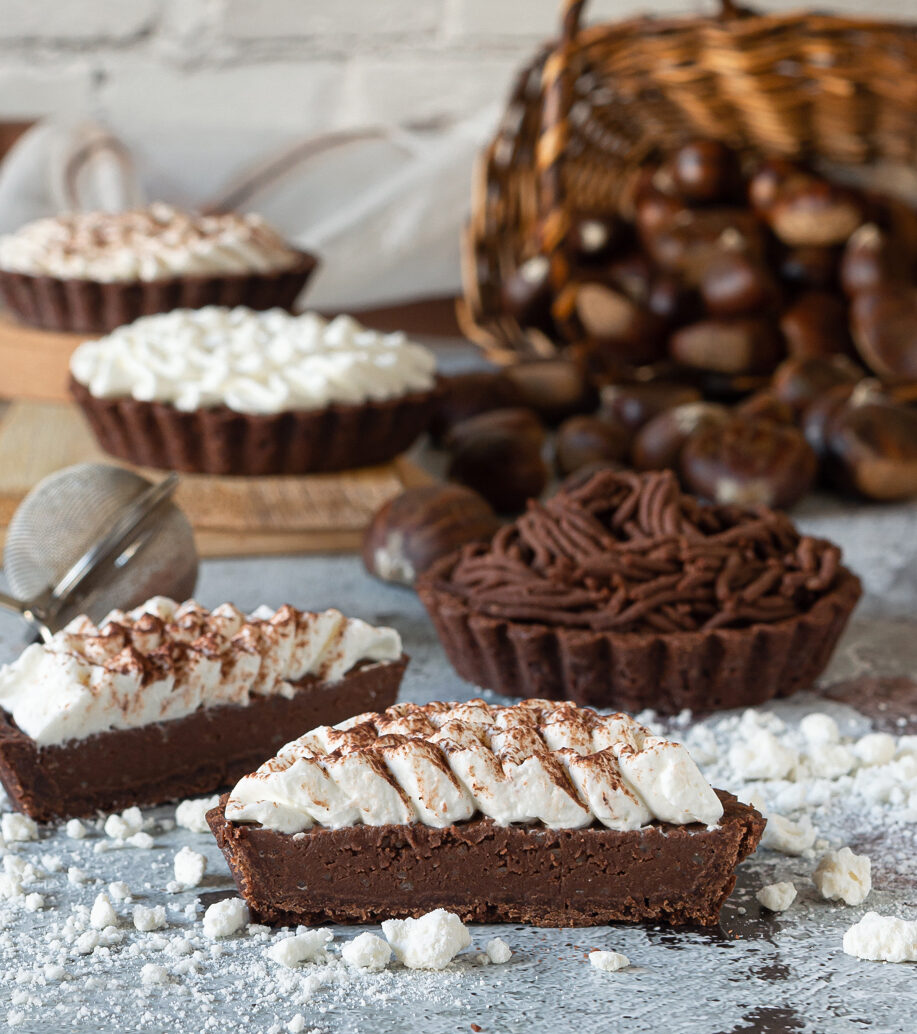 Tartaletas Mont Blanc con cacao