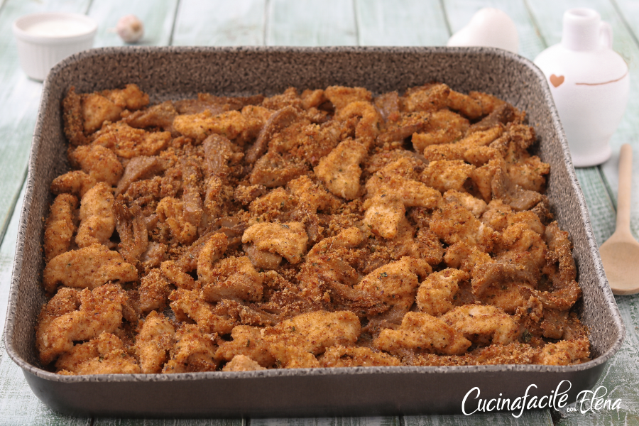 Tiras de pollo con setas