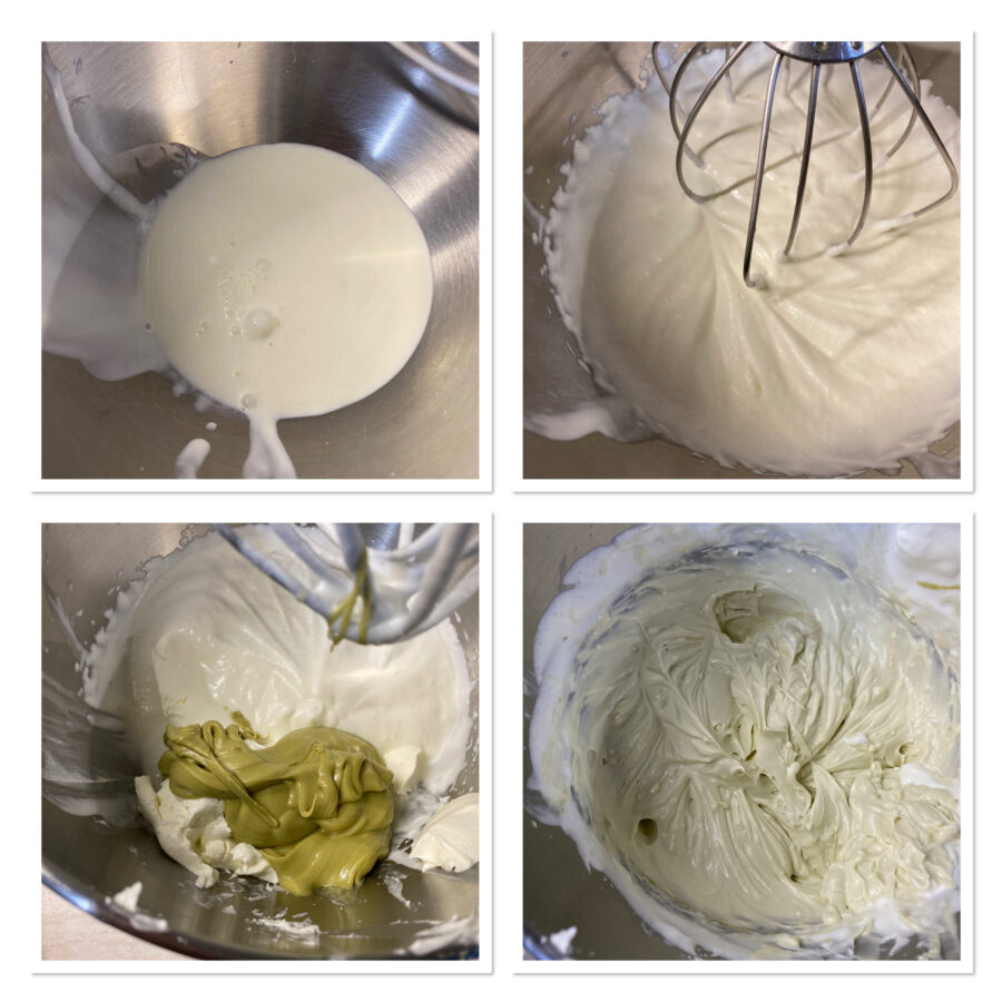 Huevo de Pascua relleno de tiramisú de pistacho