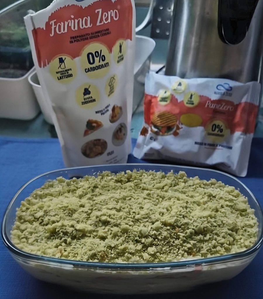 Hinojos gratinados con Nuvola zero