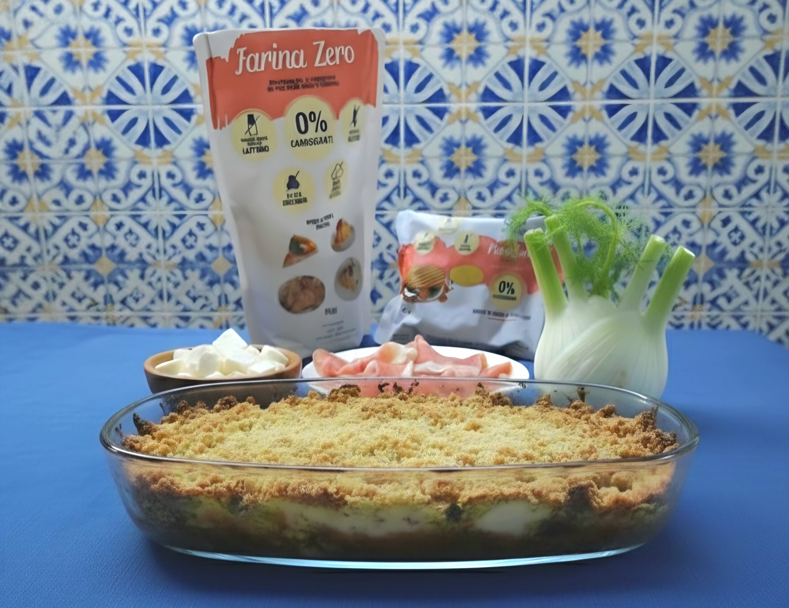 Hinojos gratinados con Nuvola zero