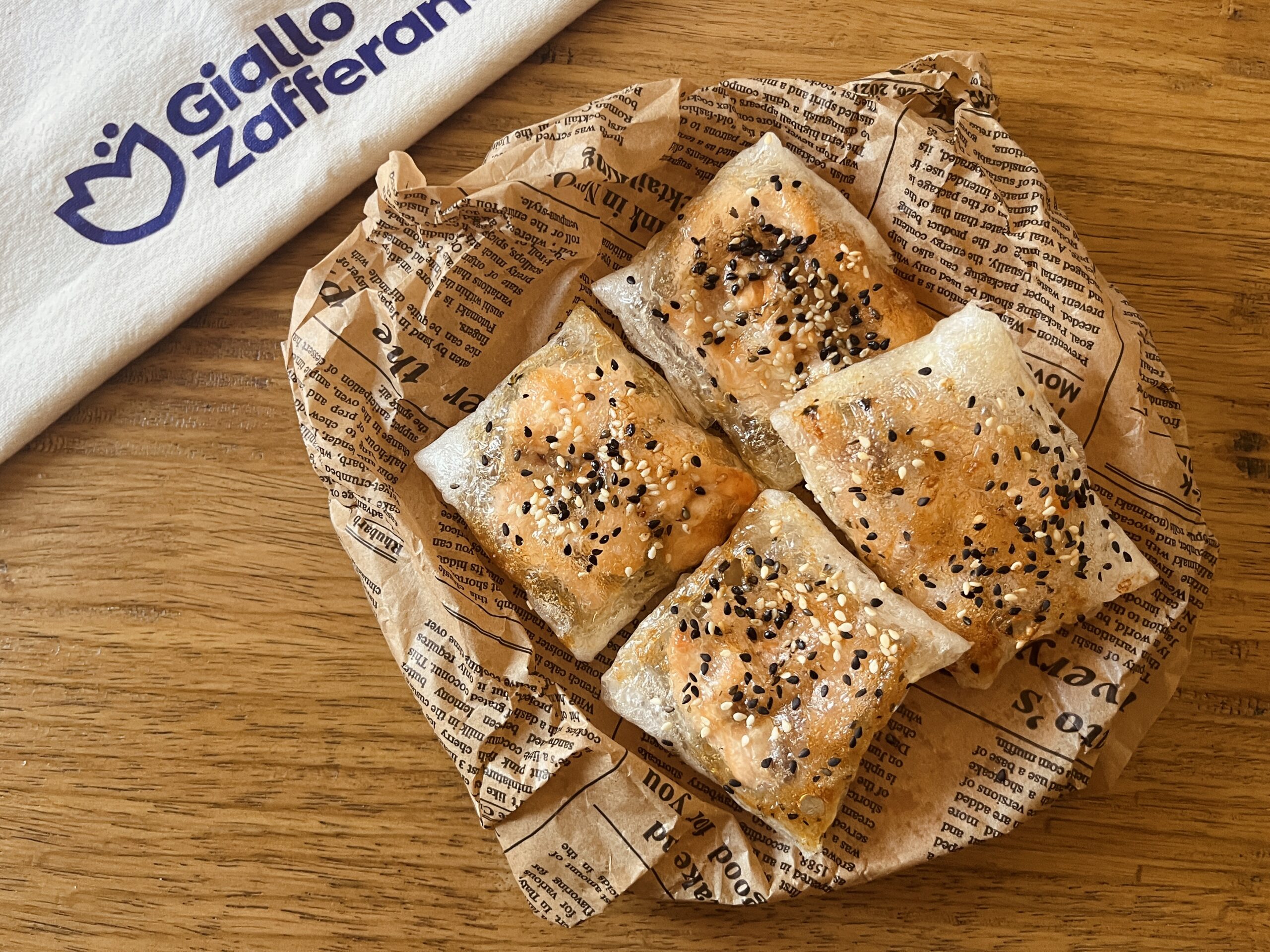 Láminas de arroz con salmón